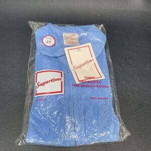 Vintage Sugartime Blue Terry Knit Romper Child Size 2T NIP, NWT. T3